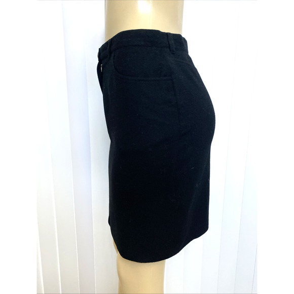 Ernest Le Gamin Skirt Black Mini Wool Cashmere 40 Lined Front zip S - Picture 4 of 8